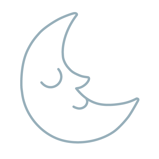 illustrated sleepy moon face